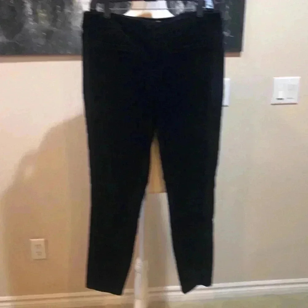 Loft Black 4 Pocket Velvet Modern Skinny Jean w/ Tuxedo Stripe Down Side-30/10